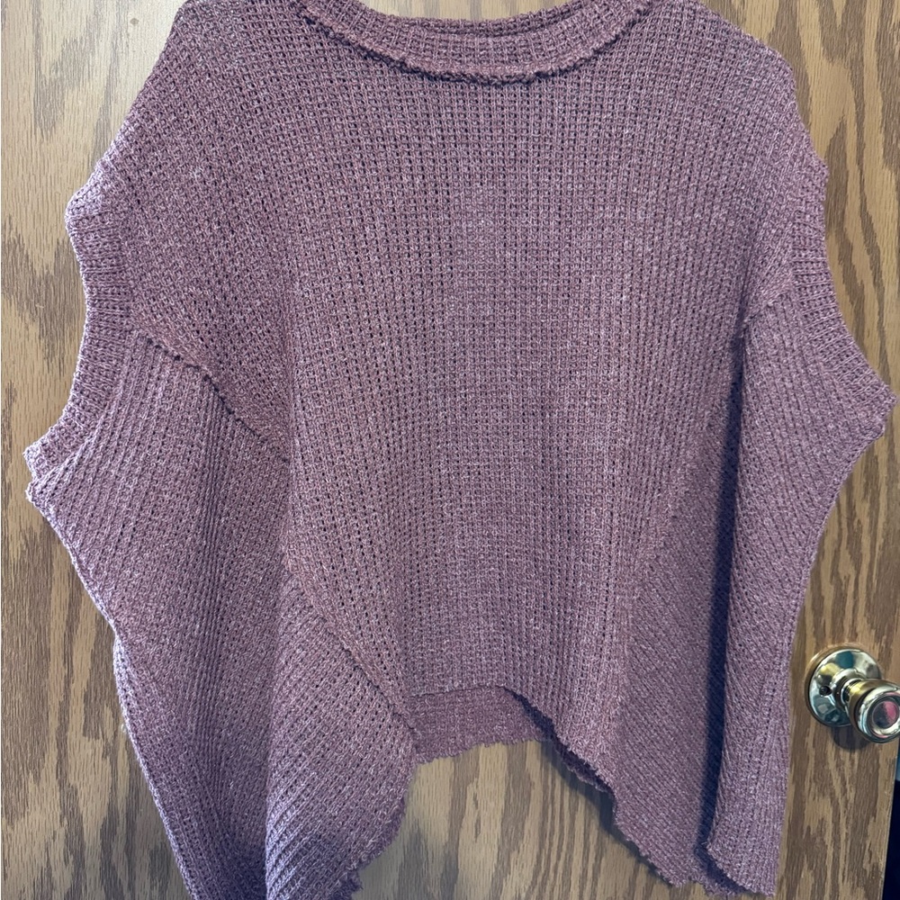 Buckle Women's Knit Poncho - Purple
